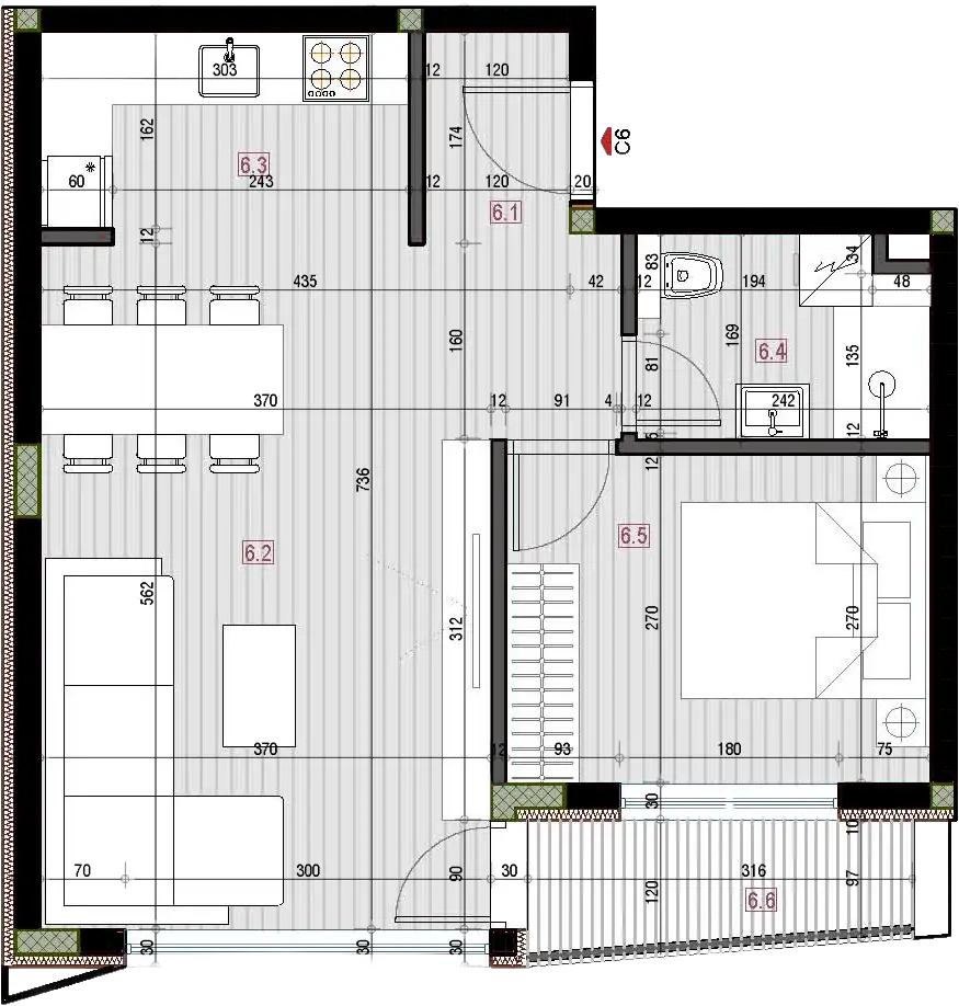 Aksinometrija Stan 6