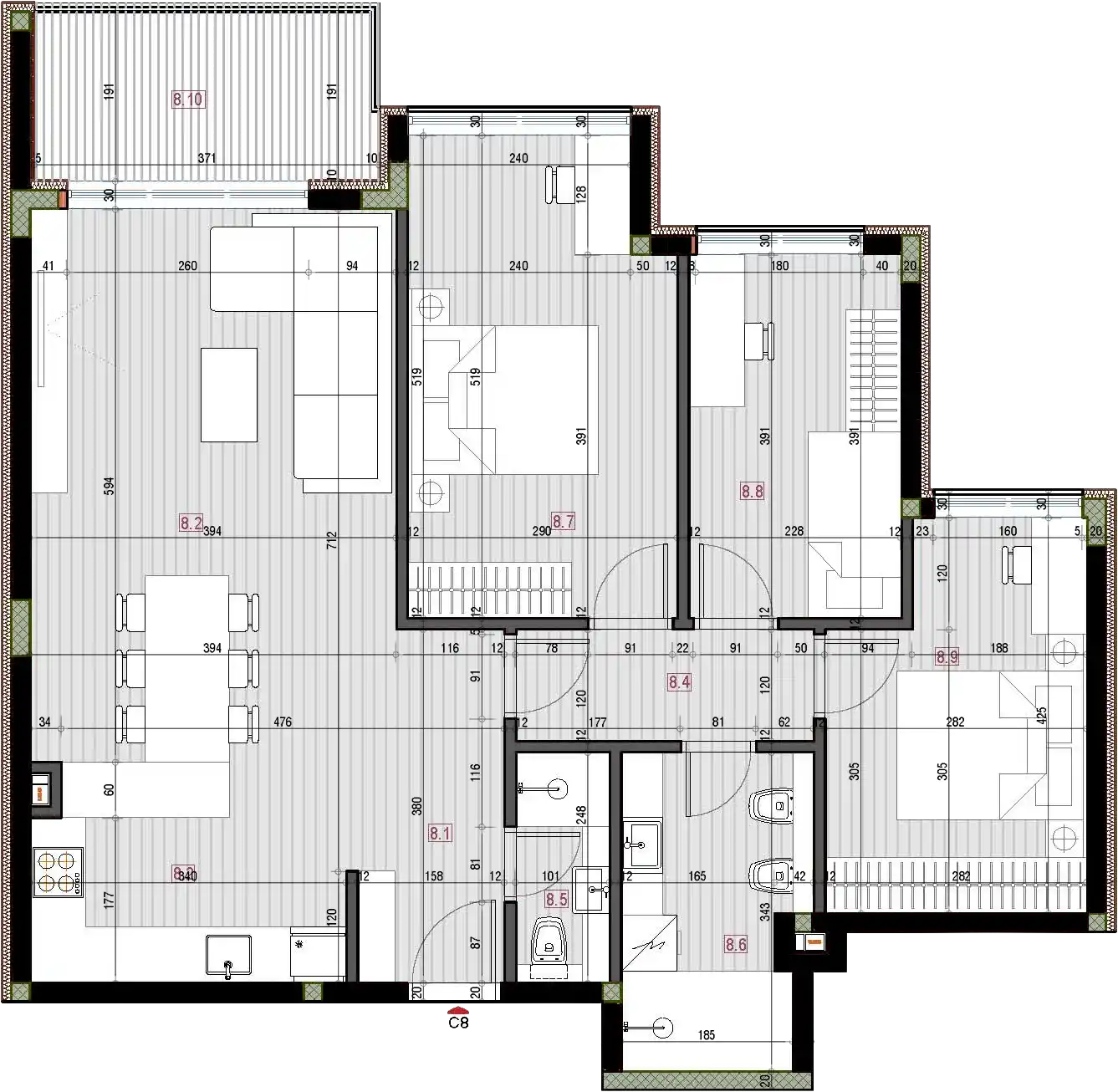 Aksinometrija Stan 8