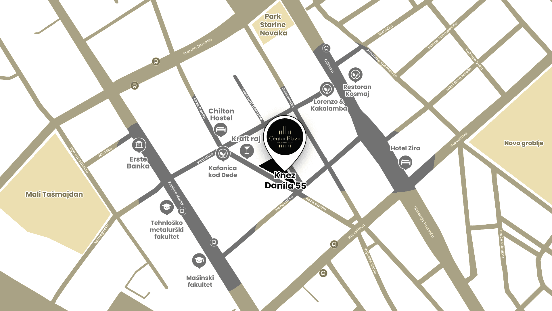 Mapa lokacije Centar Plaza